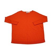 Chicos Womens Shirt 0 Orange Casual Lightweight Long Sleeve Plus Size Crewneck - $22.65