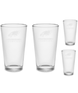 SET OF 4  Philadelphia Eagles Super Bowl 52 Champions Beer Etched Glasses - £28.11 GBP