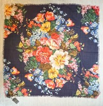 GUCCI Wool Josephine Floral Shawl Navy Blue Multicolor New with Tags - £309.28 GBP