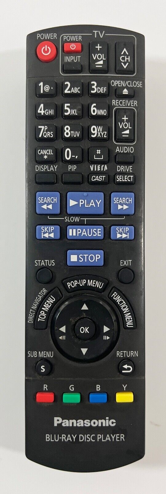 Panasonic N2QAKB000076 Blu-Ray Disc Player REMOTE CONTROL  			