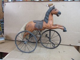 Antique Wooden Carved Carousel Horse Rocking PonyToy Paint Decorated Folk Art  F - £513.08 GBP