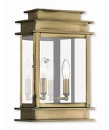 Princeton 2016-01 Antique Brass Wall Lantern, 15.25 x 9.5 in. - £295.96 GBP