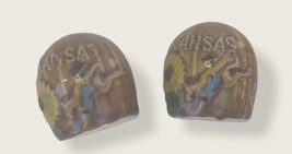 Kansas Cowboy Theme Vintage Brown Golden Aspen Salt &amp; Pepper Shakers - $264.22 MXN