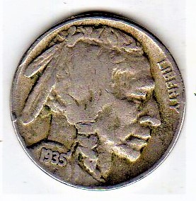 1935 P Buffalo Coin (Indian Head) Nickel - $3.95