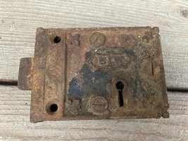 Antique BLW Mortise Door Lock Plate no skeleton key Old Hardware - $14.80