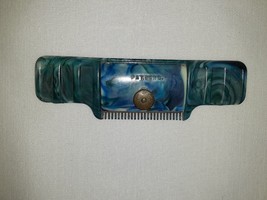 Vintage Pocket Sized Razor Comb Hair Trimmer - Used - blue &amp; white marbled color - £7.70 GBP