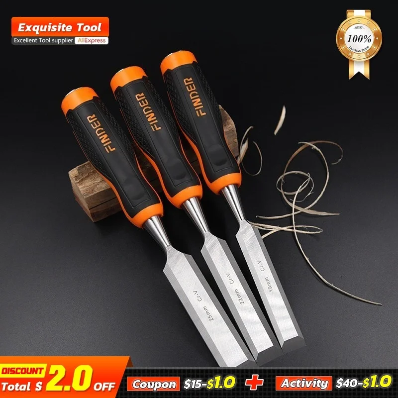 FINDER Carpentry Flat Chisel Set Tpr Plastic  Handle DIY Carpenter work Tools To - £205.11 GBP