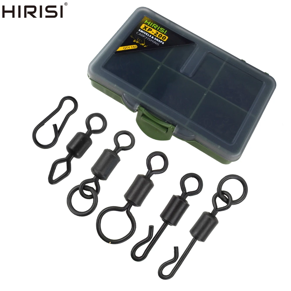 150 pieces Carp Fishing Swivels And Snaps In Box Quick Change Rig Termin... - $40.62