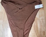 XL Aerie Ribbed Shine Crossover High Cut Cheeky Bikini Bottom $34.95 - $20.00