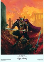 Jeff Easley SIGNED TSR AD&amp;D Fantasy Art Print ~ Dragonlance Knight of the Sword - £51.05 GBP