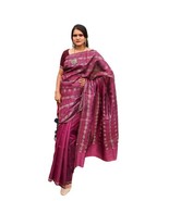 Generic Tussar Silk Saree from India, Contemporary Ikkath Gopalpur Desig... - $12,899.13 MXN