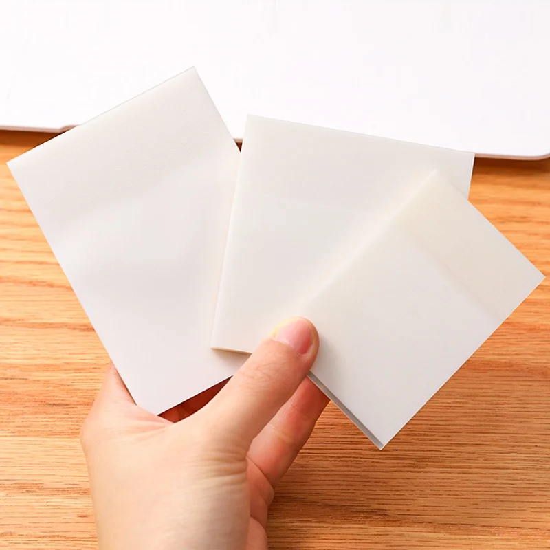 Play 50 Sheets Transparent Waterproof Posted It Sticky Note Pads Notepads Posits - £23.12 GBP
