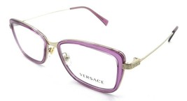 Versace Eyeglasses Frames VE 1243 1402 52-17-140 Pale Gold / Transparent Violet - £156.67 GBP