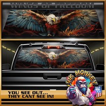 Patriotic American Bald Eagle Truck Back Window Graphics - Wings Of Freedom - £43.34 GBP+