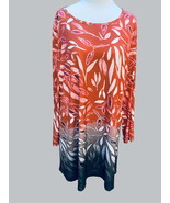LILY BY FIRMIANA ROUND NECK MULTI COLOR LEAF PATTERN LONG TOP NEW SIZE 4XL - £25.88 GBP