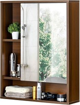 The Walnut Choochoo Medicine Cabinet With Single Door And Adjustable She... - $71.92