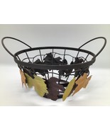 VINTAGE Metal Wire Basket Fall Leaf Accents Rustic Farmhouse Autumn Deco... - €15,24 EUR
