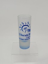 El Dorado Royale A Spa Resort Double Shot Glass Frosted 4&quot; Tall Souvenir - $10.88