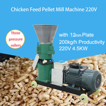 12mm Farm Animal Feed Pellet Mill Machine w/ 3 Head Rollers 220V 4.5KW 1... - £614.70 GBP