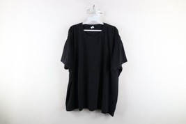 Vintage 90s Streetwear Mens 4XL Faded Blank Short Sleeve T-Shirt Black Cotton - £31.12 GBP