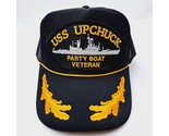 USS UPCHUCK Party Boat Veteran Foam Mesh Snapback Drinking Hat Cap Black... - $21.77
