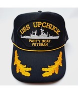 USS UPCHUCK Party Boat Veteran Foam Mesh Snapback Drinking Hat Cap Black... - £17.44 GBP