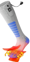 Heated Socks 9V Efficient Output 22.2WH Battery Unisex Size L Blue/Gray  NEW - £24.77 GBP