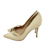 Zac Zac Posen Pumps Valerian Tan Fabric Pointed Toe Heels SZ 7 NEW SH16 - $119.20