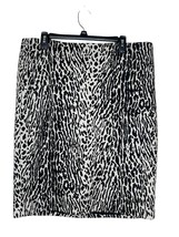 Talbots Women&#39;s Skirt Animal Print Lined Pencil Black Off White Plus Size 16 - £20.10 GBP