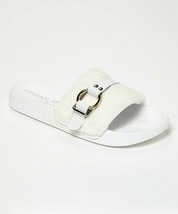 Urban Sport by J Slides Faux Fur Slide Sandals NIB Sz 8M White - $34.65