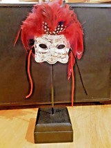 Paperweight theatrical masquerade mask feathered headdress - $13.85