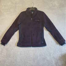 Columbia Jacket Size Large Womens Purple Full Zip Pockets Sweatshirt Logo - £15.36 GBP
