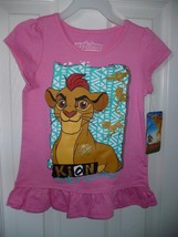 Kion The Fiercest Toddler Girl Ruffle Hem Tee Shirt Pink Size 2T NEW - £6.48 GBP
