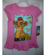 Kion The Fiercest Toddler Girl Ruffle Hem Tee Shirt Pink Size 2T NEW - $8.11