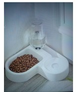 Dog Pet Feeder Automatic Drinking Water Corner Cat Large Bowl Double Dispenser - €9,78 EUR