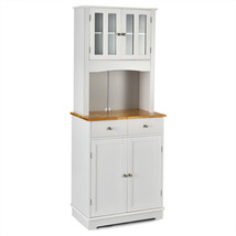 Costway Buffet Hutch Kitchen Storage Cabinet w/ Microwave Stand Storage Shelves - £248.10 GBP