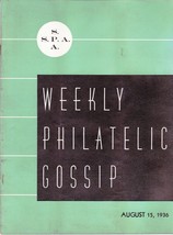 Weekly Philatelic Gossip August 22, 1936 Stamp Collecting Magazine - £3.92 GBP