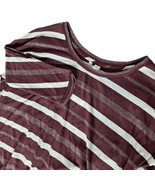 Cato Women&#39;s Monoadmiral Blouse Top Size XS Merlot Burgundy Striped Slit... - $544.18 MXN