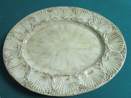 SHELL TRAY 12 X 16&quot;  HANDPAINTED POTTERY  - $55.43