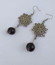 Black Diamond earrings Silver earrings Victorian earrings filigree earri... - $47.88 CAD