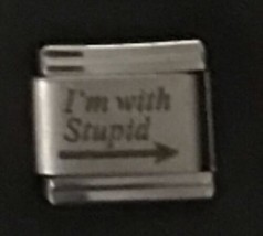 I’m With Stupid Wholesale Laser Italian Charm Link 9MM L1 - £8.96 GBP