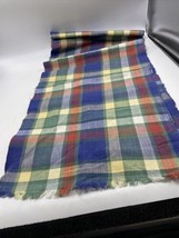 Table Runner Plaid Checkered Blue Red Green Yellow 56&quot; x 13&quot; Farmhouse Country - £18.00 GBP