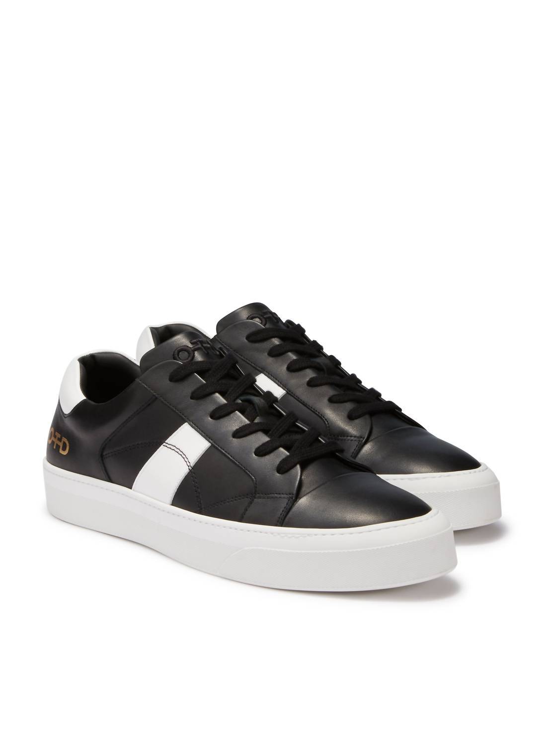 On This Day men's leather low-top sneaker in Black