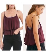 Free People Women’s Turn It On Camisole Sequins Plum Purple Size Small NEW - $20.31 CAD