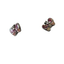 vtg Earrings Stud Earrings Pink Butterfly - £6.32 GBP