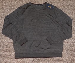 Hart Schaffner Marx Sz XXL Merino Wool Sweater Grey V-Neck Lightweight $150 NEW! - £30.13 GBP