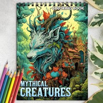 Mythical Creatures Spiral Coloring Book to Relax and Unwind - £13.33 GBP