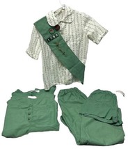 Girl Scout Junior  Uniform Bundle Shirts Dress Pants Skirt Vest Patch Pin Badge - £58.42 GBP