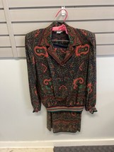 Vintage Skirt Suit WOMENS 16 Umi Collections Anne Crimmins Paisley 80s top set - £31.96 GBP