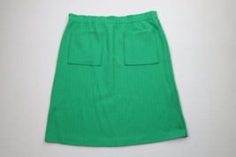 Vintage 70s Streetwear Womens 34 Textured Ribbed Knit Pocket Skirt Green... - $39.55